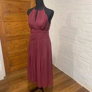 Anthropologie dress asymmetric waist purple